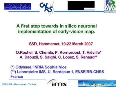 Hammamet / Statistics / Spiking neural network / Cybernetics / Solid-state drive / Science / Neural networks / Computational neuroscience / Computational statistics