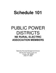 Schedule 101  PUBLIC POWER DISTRICTS NE RURAL ELECTRIC ASSOCIATION MEMBERS