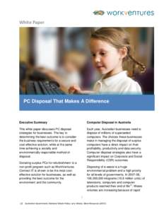 White Paper  PC Disposal That Makes A Difference Executive Summary