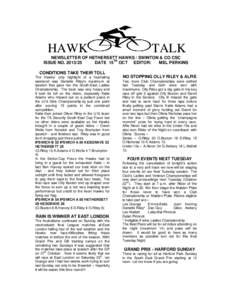 HAWK  TALK NEWSLETTER OF HETHERSETT HAWKS / SWINTON & CO CSC TH