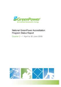 National GreenPower Accreditation Program Status Report