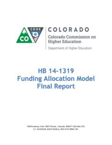 Colorado Commission on Higher Education / Education in Colorado