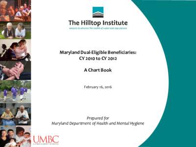 Maryland Dual-Eligible Beneficiaries: CY 2010 to CY 2012 A Chart Book February 16, 2016  Prepared for