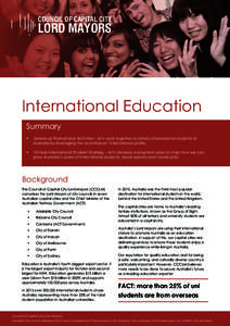 COUNCIL OF CAPITAL CITY  LORD MAYORS International Education Summary