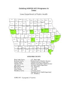 Existing HOPES-HFI Programs in Iowa Iowa Department of Public Health DICKINSON  LYON