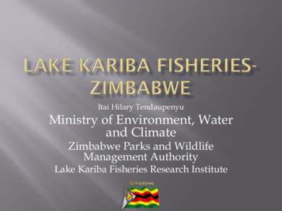 Itai Hilary Tendaupenyu  Ministry of Environment, Water and Climate Zimbabwe Parks and Wildlife Management Authority