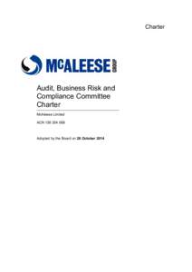 Charter  Audit, Business Risk and Compliance Committee Charter McAleese Limited