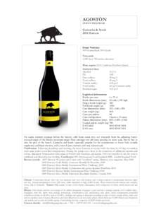 AGOSTÓN SPAIN’S WILD BOAR Garnacha & Syrah 2011 Harvest