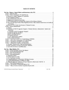 Purposes and Procedures Manual of the NAIC Securities Valuation Office - Table of Contents
