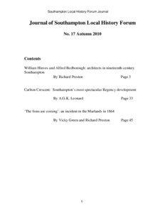 William Hinves and Alfred Bedborough: architects in nineteenth-century Southampton by Richard Preston