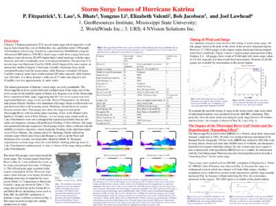 Storm Surge Issues of Hurricane Katrina P.
