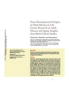 Demography / Public health / Body shape / Nutrition / Social determinants of health / Childhood obesity / Obesity / Child development / Developmental psychology / Health / Medicine / Cohort studies