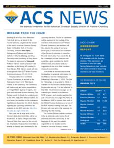 ACS Division of Fluorine Chemistry  Fall 2012 ACS NEWS