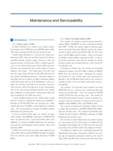 Maintenance and Serviceability  1 Introduction　　 　　　　　　　　　　　　　 1. 1. Vehicle market inVehicle ownership trends in 2013