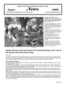 Nashville Old-Time String Band Association: Notsba  August News