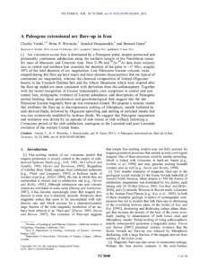 TECTONICS, VOL. 30, TC3008, doi:[removed]2010TC002809, 2011  A Paleogene extensional arc flare‐up in Iran Charles Verdel,1,2 Brian P. Wernicke,1 Jamshid Hassanzadeh,1 and Bernard Guest3 Received 8 October 2010; revised 