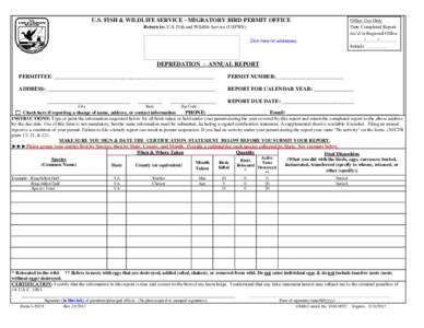 U.S. Fish and Wildife Service Form[removed]