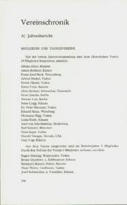 Vereinschronik A) Jahresbericht MITGLIEDER U N D TAUSCHVEREINE Seit der letzten Jahresversammlung sind dem Historischen Verein 19 Mitglieder beigetreten, nämlich: Alfons Alber, Mauren