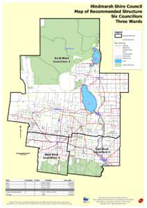 Hindmarsh Shire Council Map of Recommended Structure Six Councillors Three Wards Legend Proposed Boundary