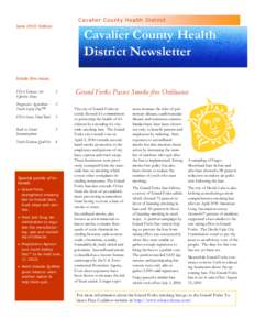 Cavalier County Health District June 2010 Edition Cavalier County Health District Newsletter