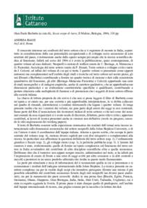 Gian Paolo Barbetta (a cura di), Senza scopo di lucro, Il Mulino, Bologna, 1996, 338 pp. ANDREA BASSI Iref–Acli, Roma Il crescente interesse nei confronti del terzo settore che si è registrato di recente in Italia, so