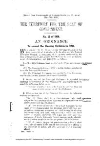 [Extract from Commonwealth of Australia Gazette, No. G7, dated 31st July, [removed]THE TERRITORY FOR THE SEAT OF GOVERNMENT. No. 12 of 1930.