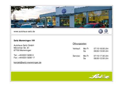 www.autohaus-seitz.de  Seitz Memmingen VW Autohaus Seitz GmbH Münchner Str[removed]Memmingen