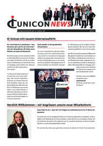 NEWS Kundenzeitschrift der IC Unicon AGIC Unicon mit neuem Internetauftritt