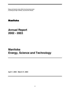 Winnipeg / Minister of Energy /  Science and Technology / Manitoba / Jim Rondeau / Provinces and territories of Canada / Tim Sale / Manitoba Hydro