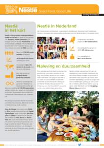 Creating Shared Value  Nestlé in het kort  Nestlé in Nederland