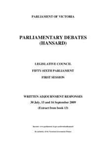 EXTRACTFROMBOOK  PARLIAMENT OF VICTORIA PARLIAMENTARY DEBATES (HANSARD)