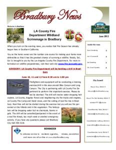 Bradbury News Welcome to Bradbury LA County Fire Department Wildland Scrimmage in Bradbury