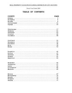 2003 Real Property Tax Rates in School Districts by City or Town