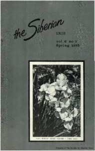 Property of The Society for Siberian Irises  Property of The Society for Siberian Irises THE SOCIETY FOR SIBERIAN IRISES Officers