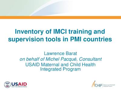 Inventory of IMCI training and supervision tools in PMI countries