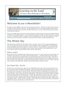 Learning on the Land  A Conservation Education e-Newsletter December 2009 www.sjma.org