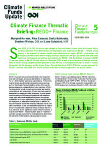 NORTH AMERICA  Climate Finance Thematic Briefing: REDD+ Finance Marigold Norman, Alice Caravani, Smita Nakhooda, Charlene Watson, ODI and Liane Schalatek, HBF