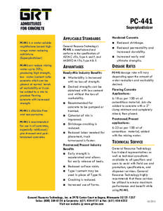 PC-441  Superplasticizer APPLICABLE STANDARDS