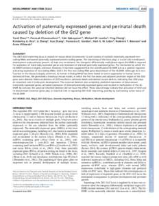 Epigenetics / Non-coding RNA / Gene expression / Genomic imprinting / MEG3 / H19 / Mir-127 / Differentially methylated regions / Angelman syndrome / GNAS complex locus / DNA methylation / Induced pluripotent stem cell