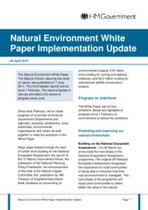    Natural Environment White Paper Implementation Update  