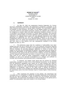 REPORT Nº PETITIONADMISSIBILITY LEOPOLDO GARCIA LUCERO CHILE October 12, 2005