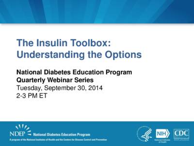 NDEP Insulin Toolbox Presentation
