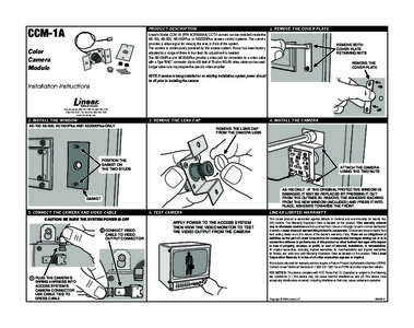 PRODUCT DESCRIPTION  CCM-1A 1. REMOVE THE COVER PLATE