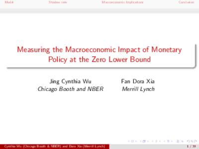 Monetary policy / Federal funds rate / Finance / Money / Interest rate / Economic model / National Bureau of Economic Research / Macroeconomic model / Yield curve / Economics / Macroeconomics / Federal Reserve