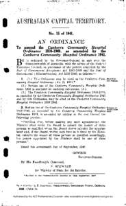 I I AUSTRALIAN CAPITAL TERRITORY. No. 15 of 1941.