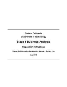 Department of Technolgoy Stage 1 Business Analysis