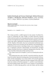COGENCY Vol. 6, N0), Winter 2014	  ISSNIsabela Fairclough and Norman Fairclough, Political Discourse Analysis: A Method for Advanced Students. London: Routledge,