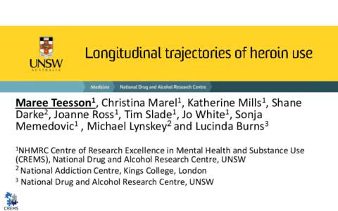 Longitudinal Trajectories of heroin use: Findings from the Australian Treatment Outcome Study (ATOS)