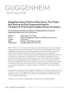 Wang Jianwei Time Temple Media Release[removed]