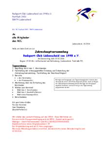 Radsport-Club Lüdenscheid von 1998 e.V. Postfach[removed]Lüdenscheid